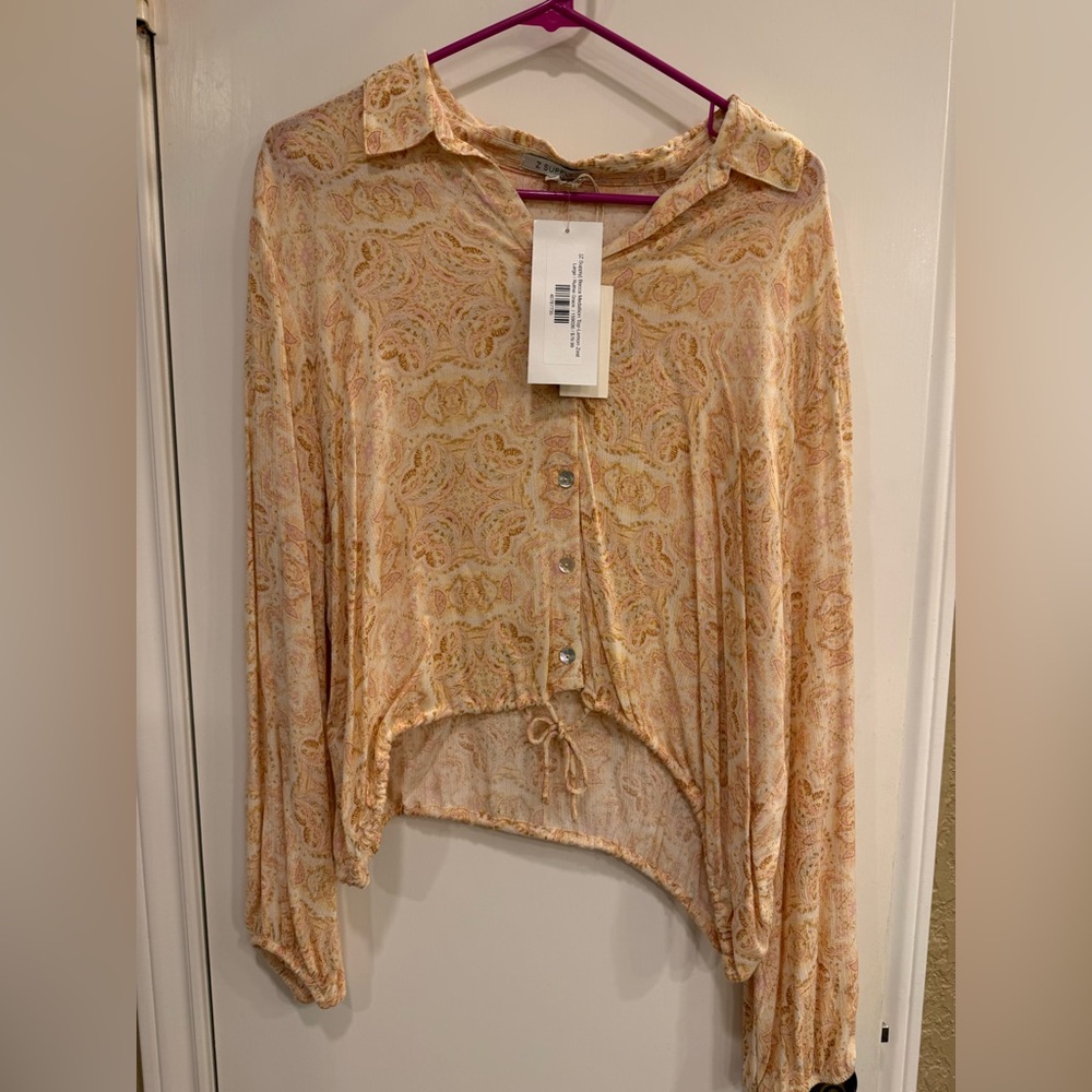 X Supply Women's Paisley Button-Up Top